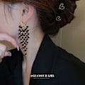 Miniatyrbillede 3 af 5: Lange Dangle Dangling Bling Crystal Rhinestone Tassels Øreringe bl