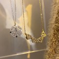 Miniatyrbillede 5 af 5: Multi-wear Firkløver Halskæde-guld Firkløver Halskæde Hjerteformet Kraveben Kæde Åbenbar Choker Smykker