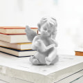 Miniatyrbilde 4 av 4: Engelstatue i harpiks til hagen, vakker engelskulptur minnesmerke