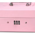 Miniatyrbild 5 av 5: Låsbar säkerhetsbox i stål, minilåda, minilåda i stål, för bulkpengar, mynt (rosa)