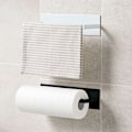 Pikkukuva 2 / 5: Itsekiinnittyvä keittiöpaperiteline, keittiöpaperiteline ilman porausta, musta