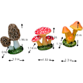 Miniatyrbillede 2 af 5: Harpiks Miniature Svampe 3stk, DIY Have Svampe Statuer, Svampe Skulptur