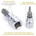 Miniatyrbillede 4 af 5: 13 stk. Torx topnøglesæt, T8 - T70 topnøglesæt, hun-Torx toppe, Torx bit topnøglesæt, krom vanadium stål 1/4\", 3/8\" og 1/2\" drev