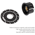 Miniatyrbillede 3 af 5: 5 stk. 6mm/27mm Potentiometer Knob Potentiometer Knurlede Knapper Volumenkontrol Drejeknap med Digitalt Skala Plade MF-A03
