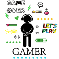 Miniatyrbillede 3 af 5: Luminous Game Controller Stickers Murals for Living Room Bedroom