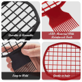 Pikkukuva 4 / 5: 3 kappaletta Twist Natural Hair Comb 2 in 1Twist Curl Comb miehille naisille parturi-käyttöön (musta, punainen, vaaleanpunainen)