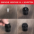 Miniatyrbilde 4 av 5: Gulv Dørstopper, Skru-inn Matt Svart Metall Dørstopper - Sett med 2 Dørstoppere, med Skruer - Dørstopper for Tunge Dører - Utvendig Vindusstopp