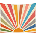 Pikkukuva 4 / 5: Vintage Sun -seinävaate Boho-seinävaate Retro 70-luvun sateenkaari Auringonnousu