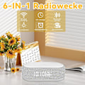 Miniatyrbillede 2 af 5: Digital vækkeur, Bluetooth Digital Audio vækkeur - 9 farver natlys, Bluetooth højttaler, trådløs oplader til iPhone/Samsung, temperatur