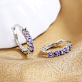 Miniatyrbillede 4 af 5: Cubic Zirconia Hoop Øreringe, lilla