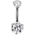 Miniatyrbilde 1 av 2: Solide titan navlepiercing 14G CZ navlepiercing 6mm 10