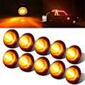 Miniatyrbilde 1 av 5: 10X LED Sidemarkerlys 12/24V LED Klaringslys Tilhenger Sidelampe Advarselslys for Lastebil Bobil (Gul)