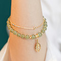 Miniatyrbillede 1 af 5: Hetian Jade Gold Leaf Armbånd - Hetian Jade Elegant Temperament