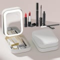 Miniatyrbillede 5 af 5: Toilettaske med spejl og lys, bærbar rejsemakeuppung justerbar