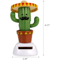Miniatyrbild 5 av 5: Solcells-dansande leksaksdjur solcells-drivna dansande dockor gungande animerade bobble-dansare bildekor (kaktus)