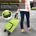 Miniatyrbillede 5 af 5: Foldbar Indkøbspose med Hjul, Foldbar Indkøbsvogn med Gummihjul, Oxford Klud Foldbar Trolley Taske, Genanvendelig Indkøbsvogn til Supermarked