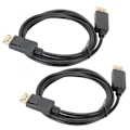 Miniatyrbilde 2 av 5: DisplayPort-kabel 1,8 m hann til hann DP-tilkoblingslinje 2 stk adapter