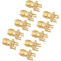 Miniatyrbilde 1 av 5: 10 stk SMA Hunnkontakt Base Socket Jack Hunn Koaksial Adapter RF PCB Montering 50 Ohm Messingkontakter for WiFi Antenne Radio Repeaterer Forlengelse Ca