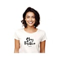 Pikkukuva 1 / 2: Wooop - NAISTEN T-paita STAY POSITIVE XL Vit XL