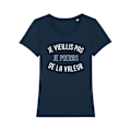 Miniatyrbillede 1 af 2: Tshirt - Enkr - JÆLDERIK IKKE, JEG FÅR VÆRDI - 100% økologisk bomuld - Trykt i Frankrig - Komfortabel marinblå M