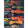 Miniatyrbillede 1 af 4: Køkkentæppe - MANI TEXTILE - SPICE - Sort - Rektangulært - Andre mønstre - Indendørs - 50x120cm - Vaskbar