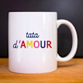 Miniatyrbillede 1 af 2: Krus TATA D'AMOUR COLORÉE WAF BLANC