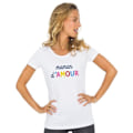Miniatyrbild 1 av 2: T-shirt MAMAN D'AMOUR COLORÉE WAF VIT - T-shirt 100% bomull av hög kvalitet. T-shirten tryckt i Frankrike Vit XXL