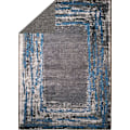 Miniatyrbillede 3 af 4: Tæppe - MANI TEXTILE - RING - Sort/Blå - 160x230 - Rektangulær - Syntetisk Svart blå