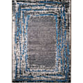 Miniatyrbillede 1 af 4: Tæppe - MANI TEXTILE - RING - Sort/Blå - 160x230 - Rektangulær - Syntetisk Svart blå