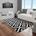 Miniatyrbillede 3 af 4: Tæppe - MANI TEXTILE - Skandinavisk - Sort - 120x180cm - Skridsikkert og maskinvaskbart Svart