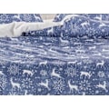 Miniatyrbillede 2 af 4: Sengetøj - RENNE - Juleprint - 220x240 cm - 100% Mikrofiber - 2 pudebetræk Blå