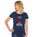 Miniatyrbillede 1 af 2: Tshirt - Vi Er Familie - COMME UN GRAND VIN - 100% økologisk bomuld - Trykt i Frankrig - Kvinde marinblå jag