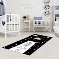 Miniatyrbild 4 av 4: Tapis barnrum 80x150 cm polyester Dream svart dröm