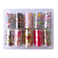 Miniatyrbillede 2 af 3: Neglefolie / folie - Sæt med 10 farver - 100 cm / stk Multicolor