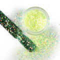 Miniatyrbillede 1 af 4: Nail Glitter - Wink Effect - Hexagon - 30 Lime green