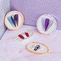 Miniatyrbild 5 av 5: Penselställ / blandningsyta / display - Cirlel - Silver + Stenar Silver