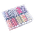 Miniatyrbild 2 av 3: Nagelfolie / folie - Set 10 färger - 100 cm / st multifärg