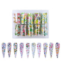 Miniatyrbillede 1 af 4: Neglefolie / folie - Sæt med 10 farver - 100 cm / stk Multicolor