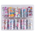 Miniatyrbild 1 av 3: Nagelfolie / folie - Set 10 färger - 100 cm / st multifärg
