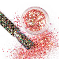 Miniatyrbillede 1 af 4: Nail Glitter - Wink Effect - Hexagon - 28 Red