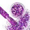 Miniatyrbillede 1 af 4: Nail Glitter - Wink Effect - Hexagon - 17 Purple