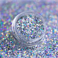 Miniatyrbild 4 av 4: Nagelglitter - Wink Effect - Hexagon - 37 Silver