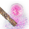 Miniatyrbild 1 av 4: Nagelglitter - Wink Effect - Hexagon - 23 Rosa