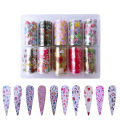 Miniatyrbillede 1 af 3: Neglefolie / folie - Sæt med 10 farver - 100 cm / stk Multicolor