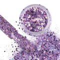Pikkukuva 1 / 4: Nail Glitter - Wink Effect - Hexagon - 15 Purple