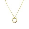 Miniatyrbild 1 av 2: Guldpläterat halsband med ring & stenar - Berlock