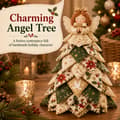 Miniatyrbilde 3 av 8: DIY Quilted Christmas Tree Fabric Kit, 3D Fabric Patchwork Craft Set for Beginners, Handmade Table Decoration for Home, Mantel, Table, Office
