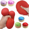Miniatyrbilde 4 av 5: Stressball, elastisk og myk, i dumplingform, rosa Color