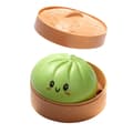 Grønn Glitter Dumpling Squishy Leketøy med Mini Dampkoker, Myk Deig Elastisk Klemmeball, Morsom Simulert Mat Sensorisk Leketøy for Dekor