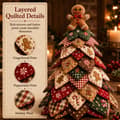 Miniatyrbilde 4 av 8: DIY Quilted Christmas Tree Fabric Kit, 3D Fabric Patchwork Craft Set for Beginners, Handmade Table Decoration for Home, Mantel, Table, Office